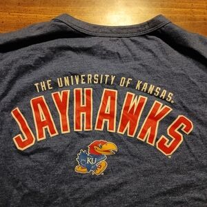 KANSAS JAYHAWKS POCKET TEE - XL // KU University College School Sports T-shirt
